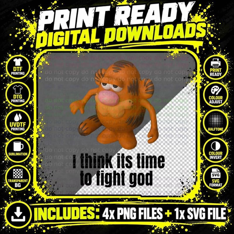 Tigger I Think Its Time to Fight God T-Shirt Png SVG Digital Bundle