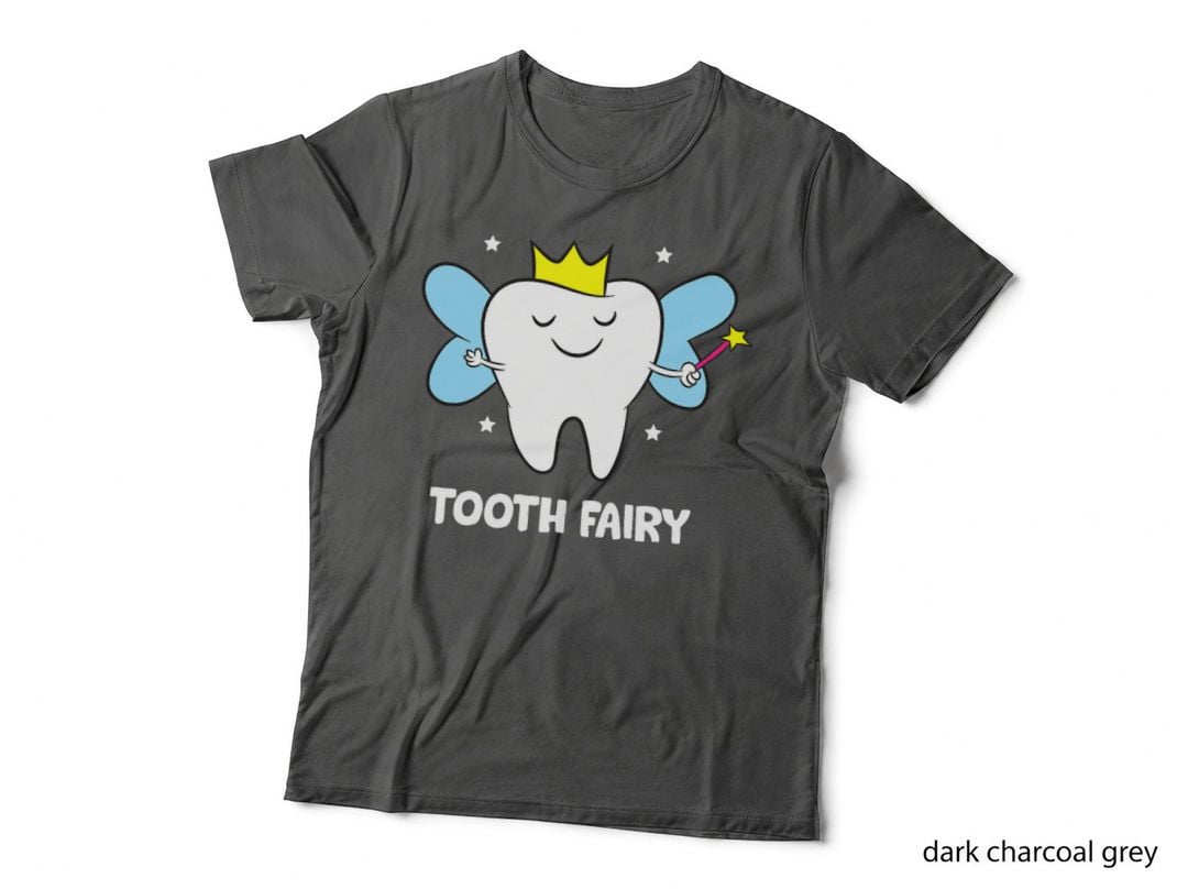Tooth Fairy Crown Tooth T-Shirt, Funny Dental Humor, Pet Lover Apparel