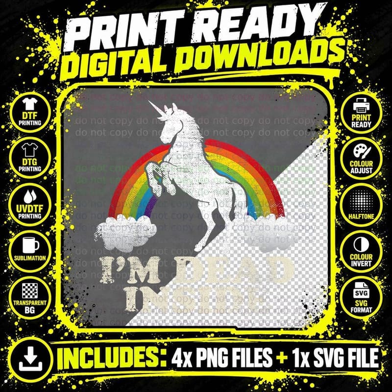 Unicorn Rainbow Sarcastic T-Shirt, Funny Depression Png SVG Digital Bundle