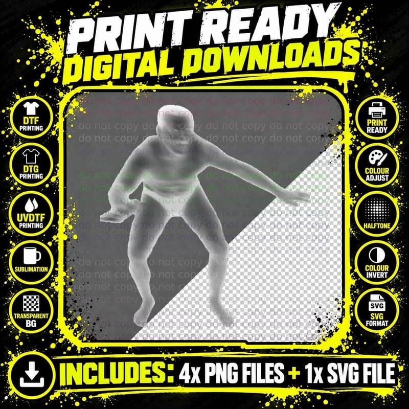 Viral Blurry Dancing Man Meme T-Shirt, Pointing Figure Png SVG Digital Bundle