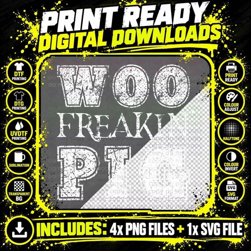 Woo Freakin' Pig T-Shirt, Funny Sarcasm Png SVG Digital Bundle
