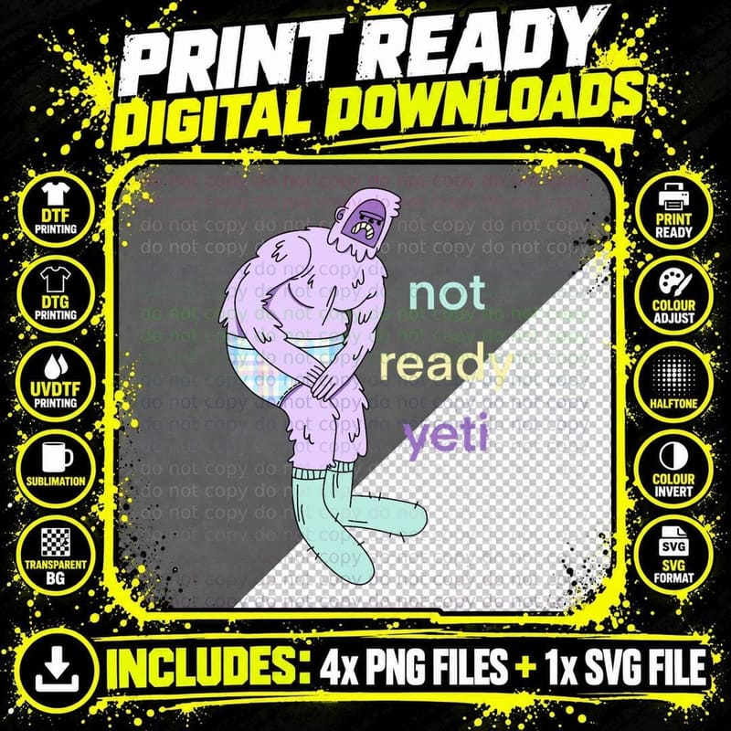 Yeti in Underwear T-Shirt, Funny Sarcasm Png SVG Digital Bundle