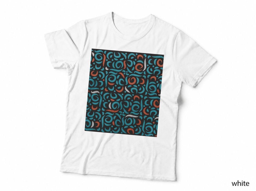 Arabic Organic Pattern Black T-Shirt