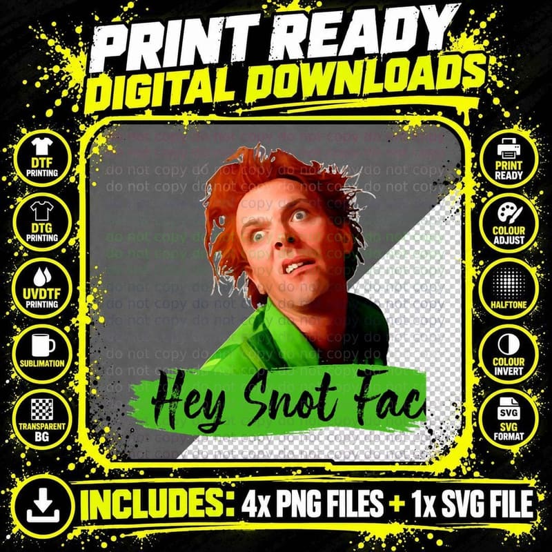 Comedy the Young Ones Drop Dead - Fred - Snot Face Funny Png SVG Digital Bundle