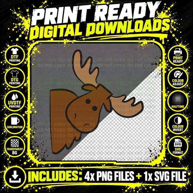 Cute Moose Elk Deer Funny Alaska Moose T-Shirt Png SVG Digital Bundle
