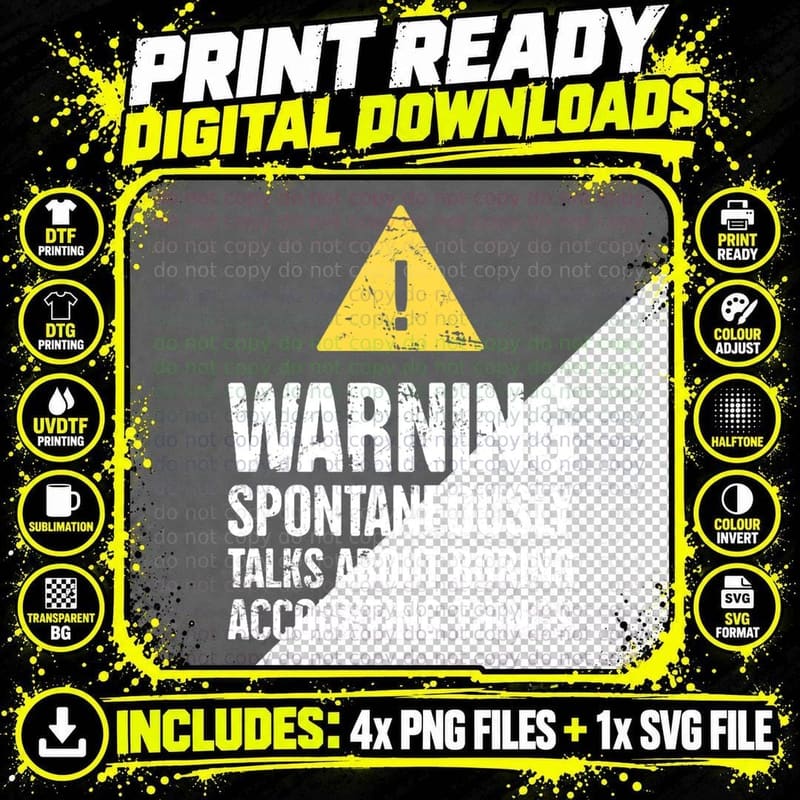 Funny Accounting Warning Sign - Gift for Accountant Png SVG Digital Bundle