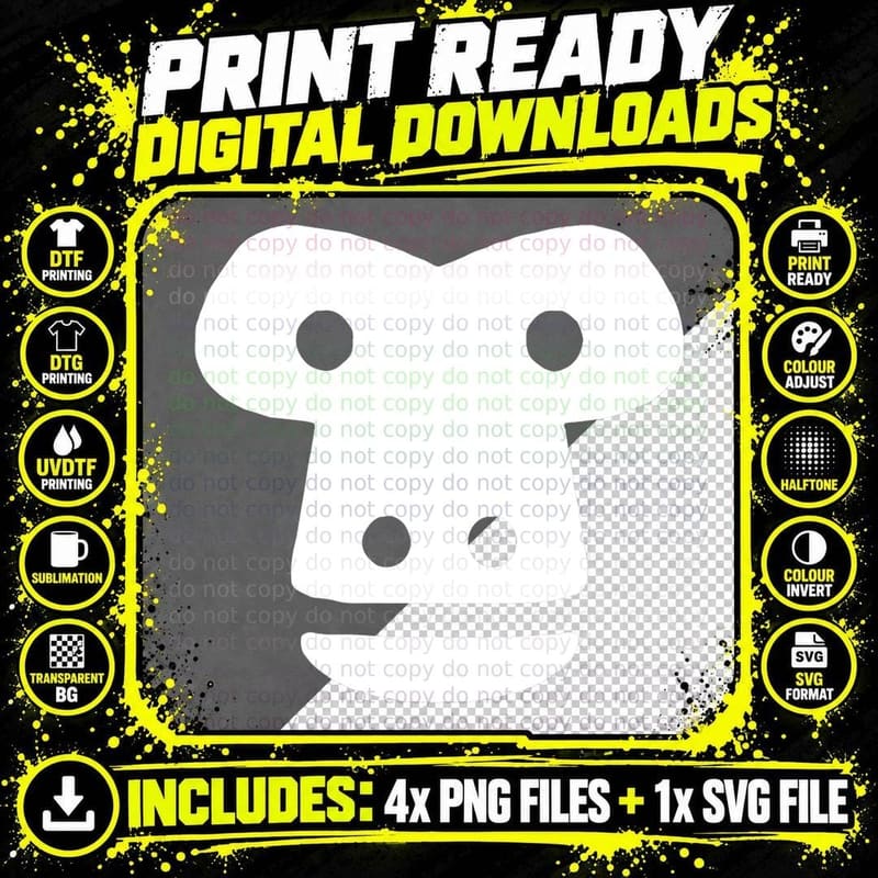 Funny Monkey, Gorilla Face for Trick and Treat T-Shirt Png SVG Digital Bundle