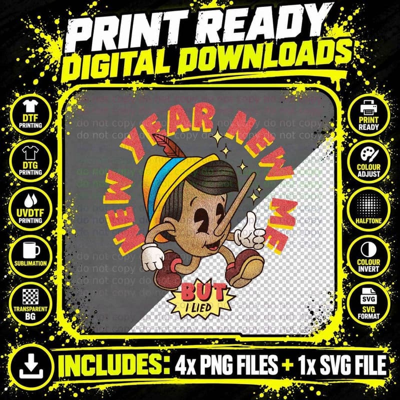 Funny New Year New Me T-Shirt Png SVG Digital Bundle