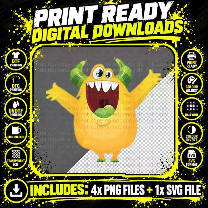 Funny Oz Yellow Monster Prom Classic T-Shirt Png SVG Digital Bundle