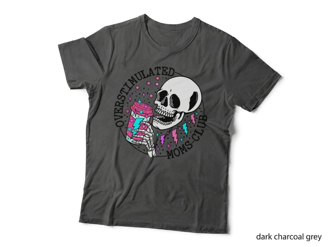 Funny Tee for Women Saying Overstimulated Moms Club Groovy T-Shirt
