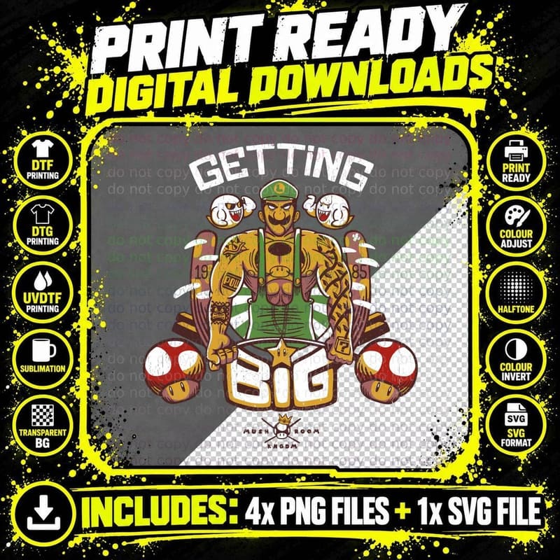Getting Big Green T-Shirt Png SVG Digital Bundle