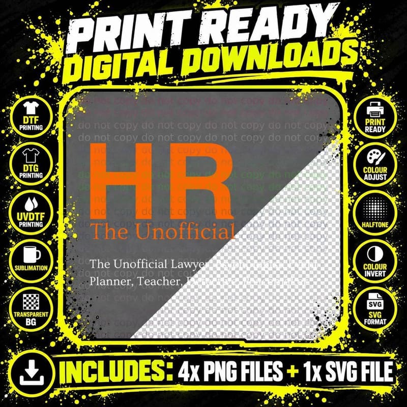 HR Definition Funny HR Human Resources Management Png SVG Digital Bundle