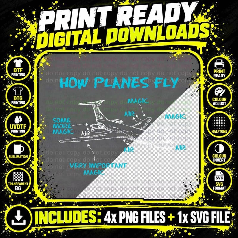 How Planes Fly Funny Aerospace Engineer Engineering Png SVG Digital Bundle