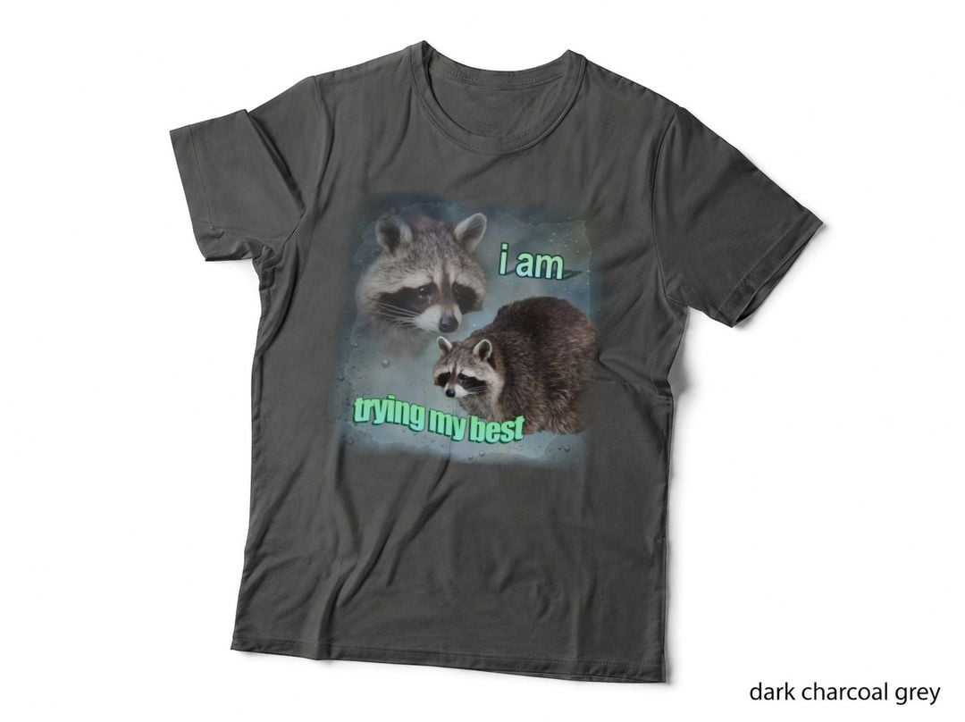I Am Trying My Best Raccoon Word Art Meme T-Shirt