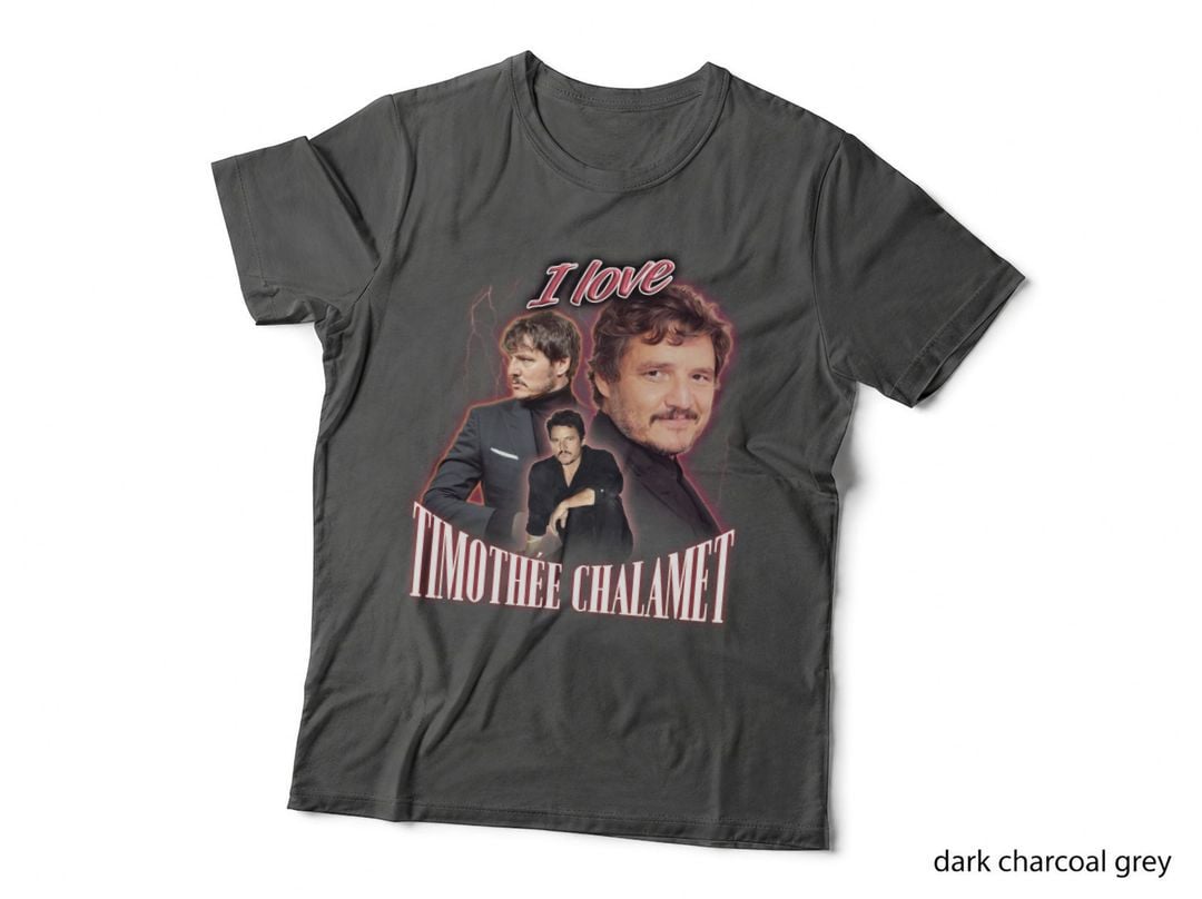 I Love Timothee Chalamet Pedro Pascal Cursed Fan Collage T-Shirt