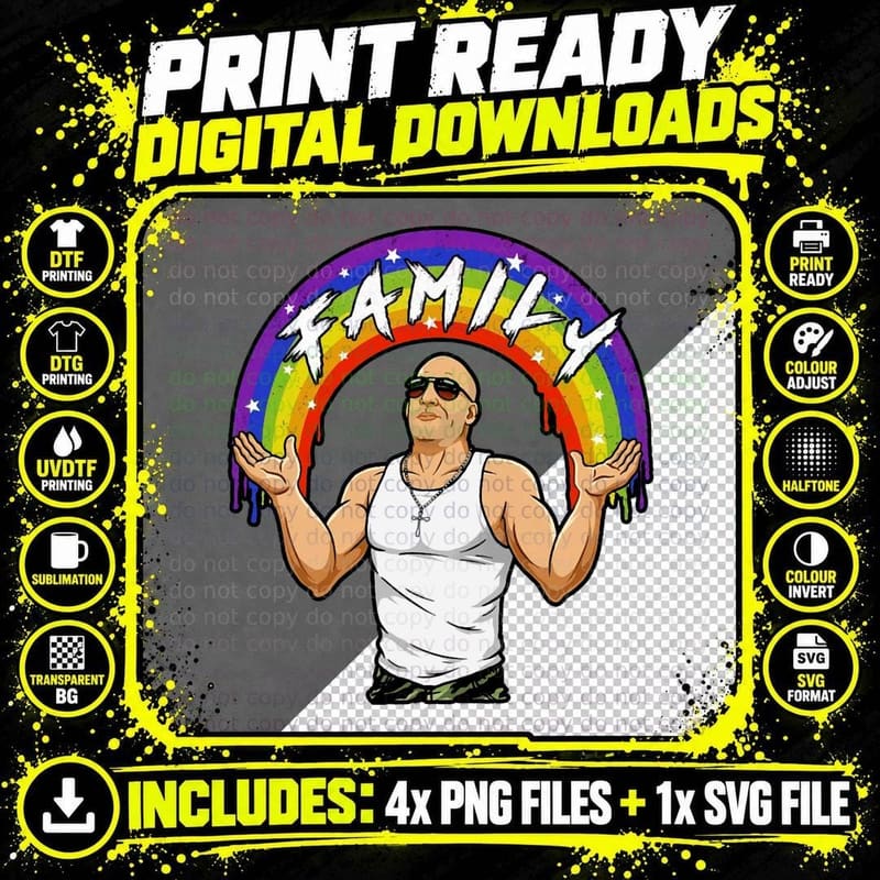 I've Got Family Dom Toretto Fast & Furious Meme 1 T-Shirt Png SVG Digital Bundle