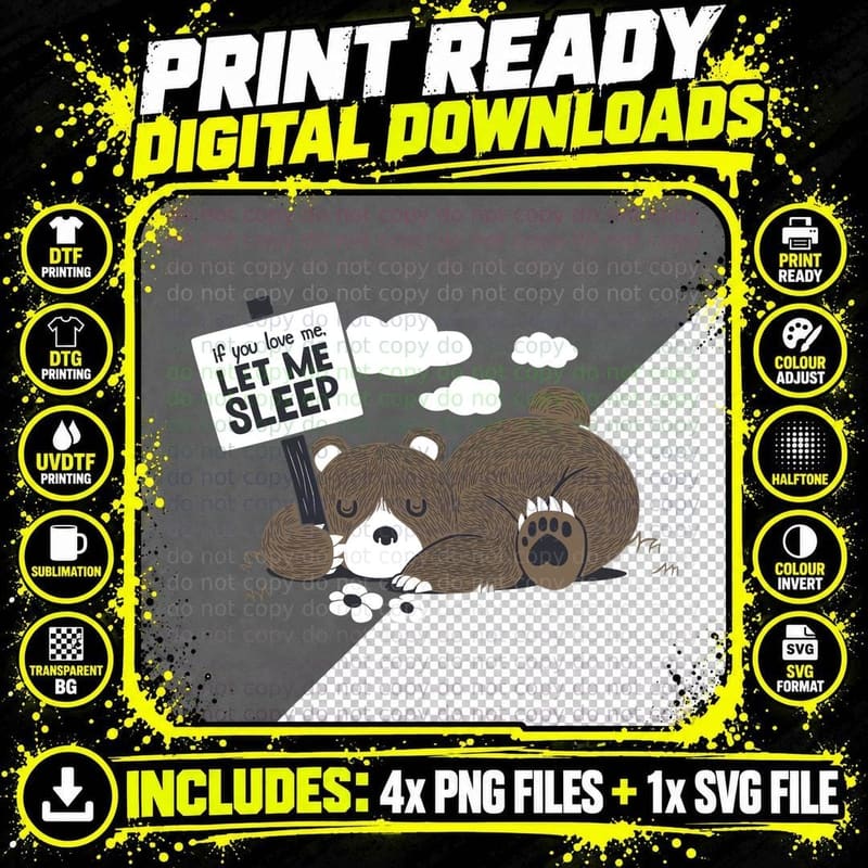 If You Love Me Let Me Sleep II T-Shirt Png SVG Digital Bundle
