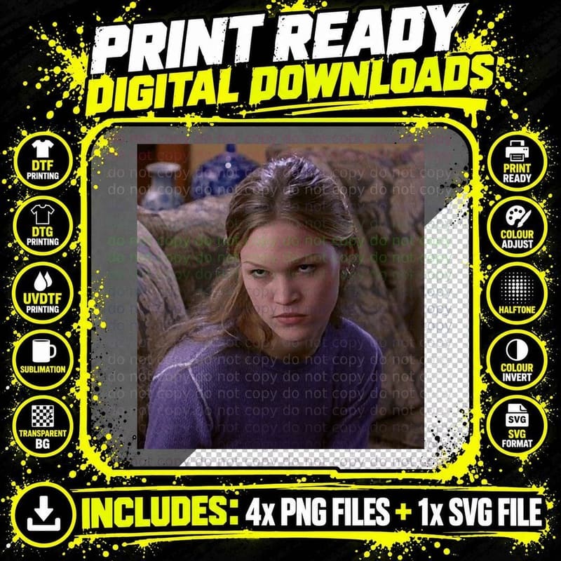 Kat Stratford 10 Things I Hate About You Aesthetic Funny Png SVG Digital Bundle