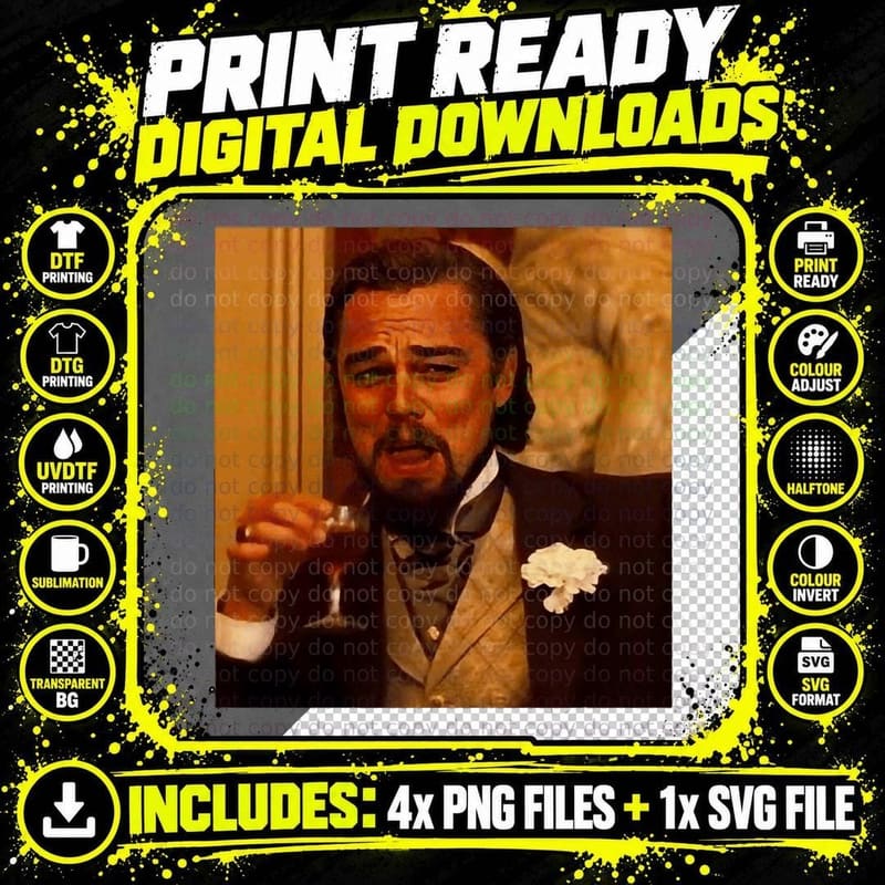 Laughing Leonardo Dicaprio Meme T-Shirt Png SVG Digital Bundle