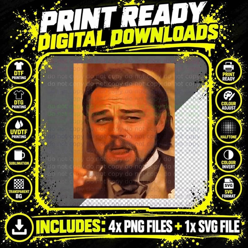 Leonardo Dicaprio Meme Laughter Graphic T-Shirt Png SVG Digital Bundle