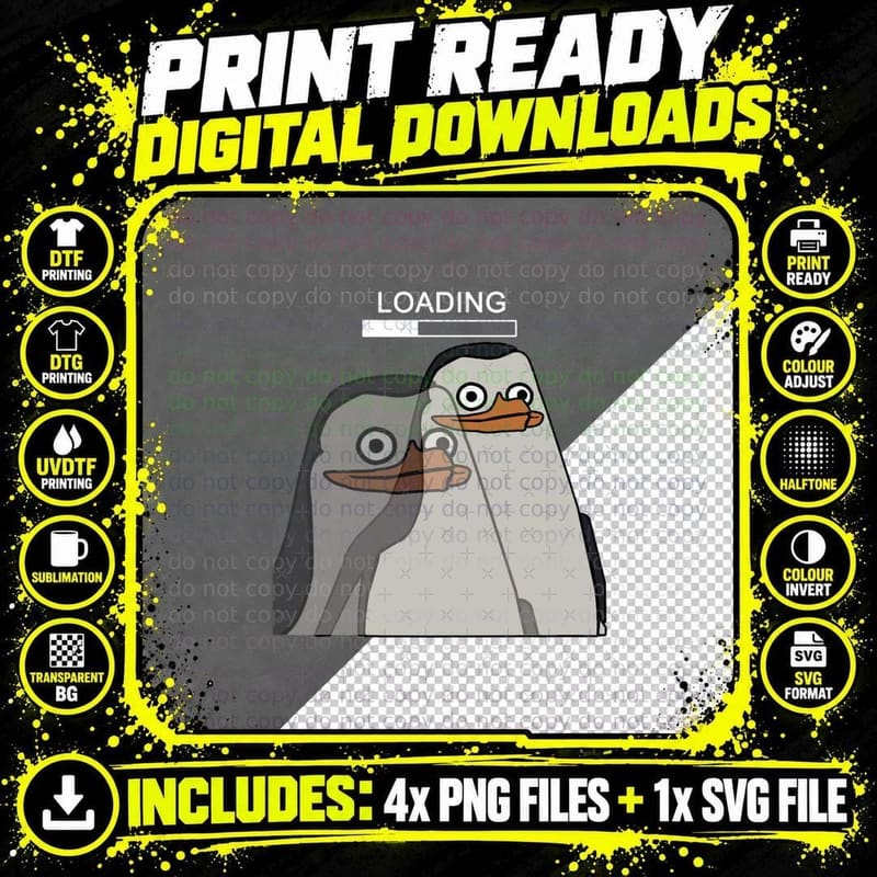 Loading Penguin Meme 1 T-Shirt Png SVG Digital Bundle