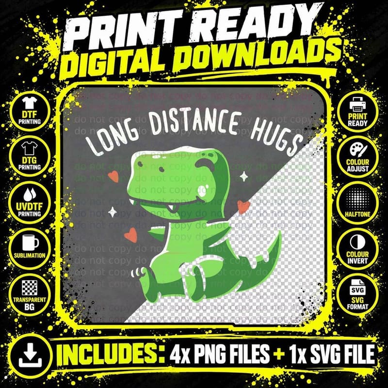 Long Distance Hugs T-Shirt Png SVG Digital Bundle