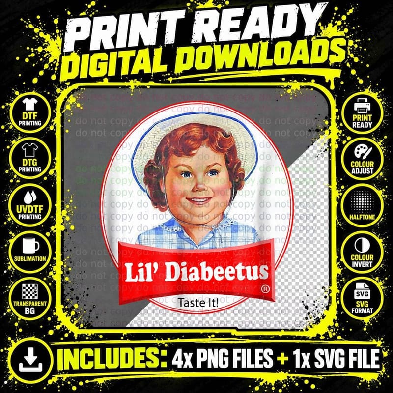Meme Funny Diabetes T-Shirt Png SVG Digital Bundle