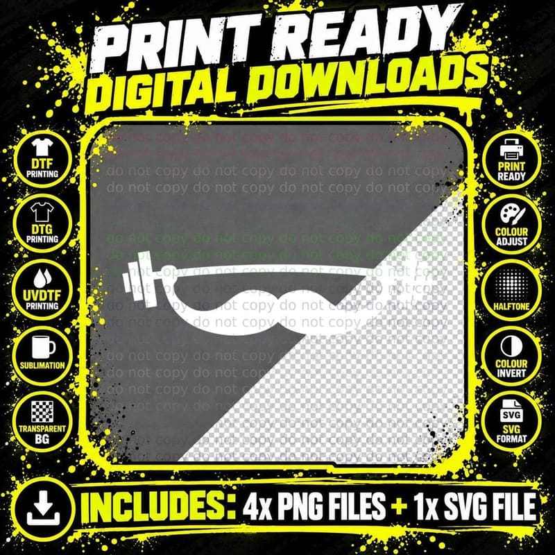 Minimal Funny Fitness Mustache, Beard T-Shirt Png SVG Digital Bundle
