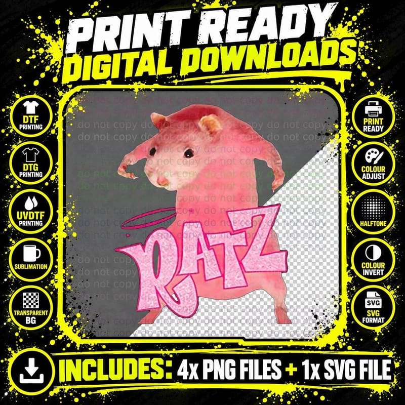 Ratz - Ratz Pink Meme T-Shirt Png SVG Digital Bundle