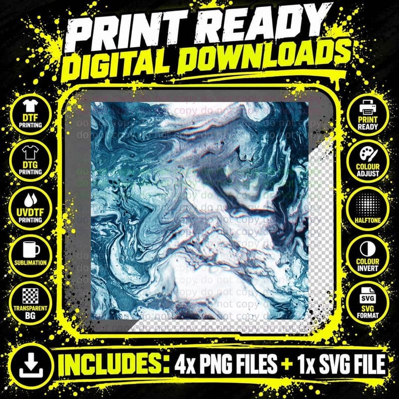 Real Marble Glitch Pattern T-Shirt Png SVG Digital Bundle