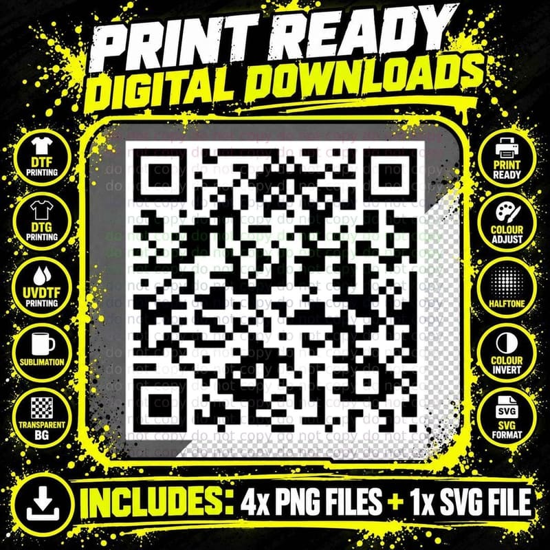 Rick Roll QR T-Shirt Png SVG Digital Bundle