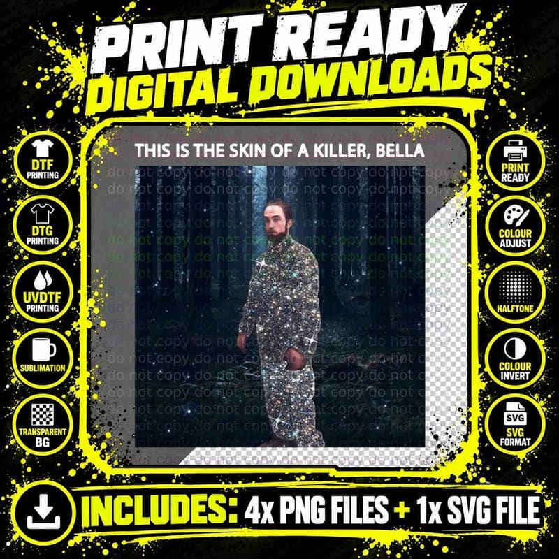 Robert Pattinson This Is the Skin of a Killer Bella Png SVG Digital Bundle