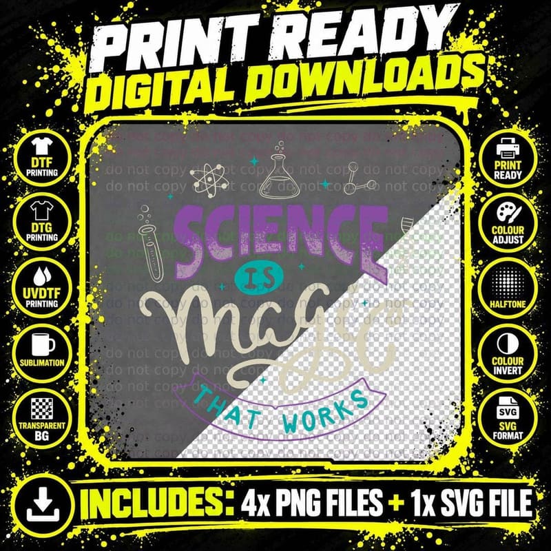 Science Is Magic That Works T-Shirt Png SVG Digital Bundle