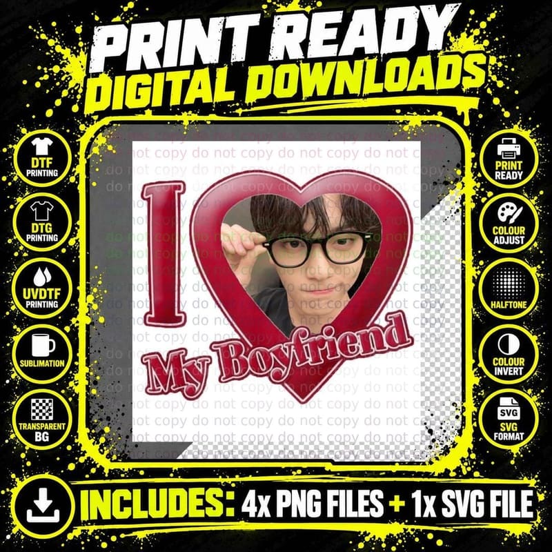 Soobin TXT 'I Love My Boyfriend' Essential T-Shirt Png SVG Digital Bundle