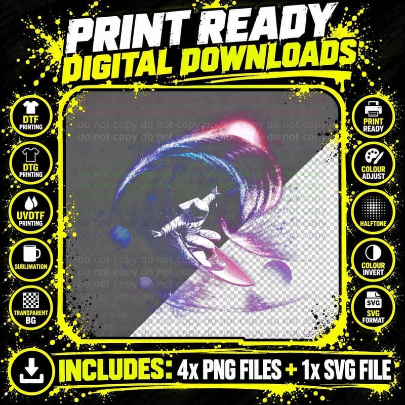 Surfing the Universe Gravity T-Shirt Png SVG Digital Bundle