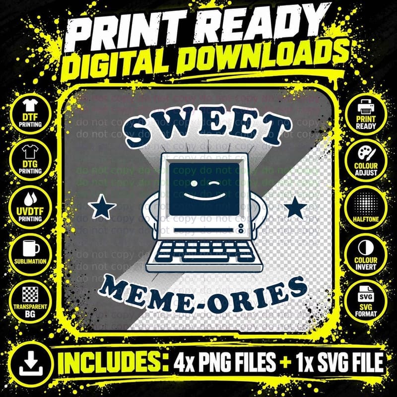 Sweet Meme-Ories T-Shirt Png SVG Digital Bundle