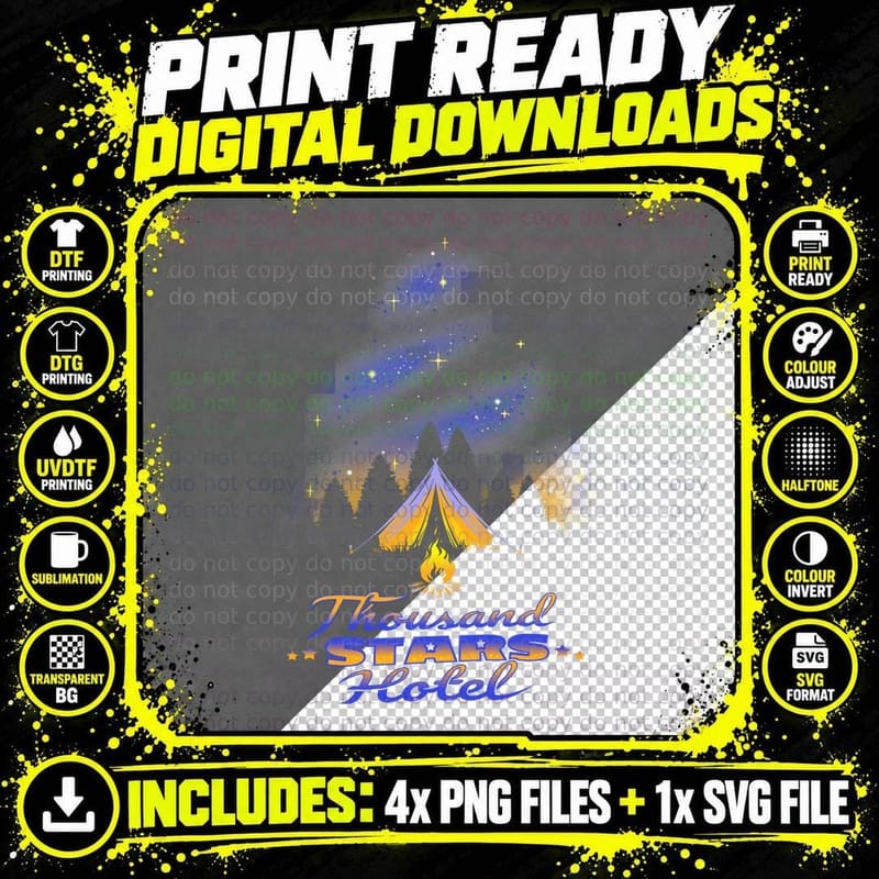 Thousand Stars Hotel T-Shirt Png SVG Digital Bundle