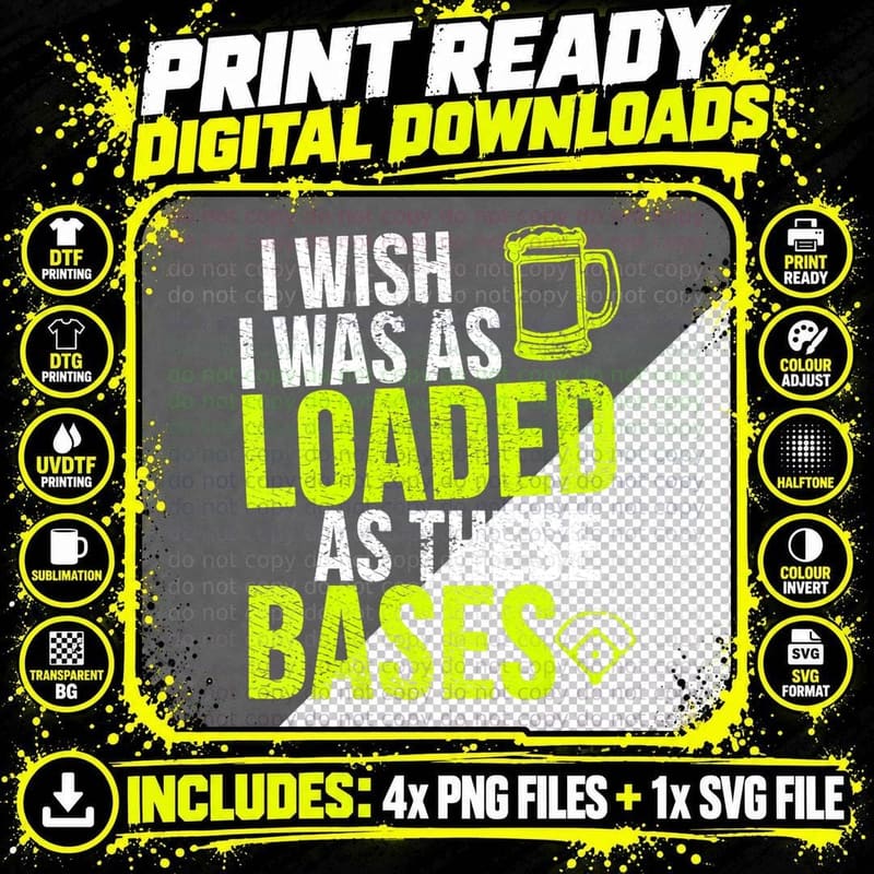Vintage Softball Meme I Wish I Was as Loaded as These Png SVG Digital Bundle