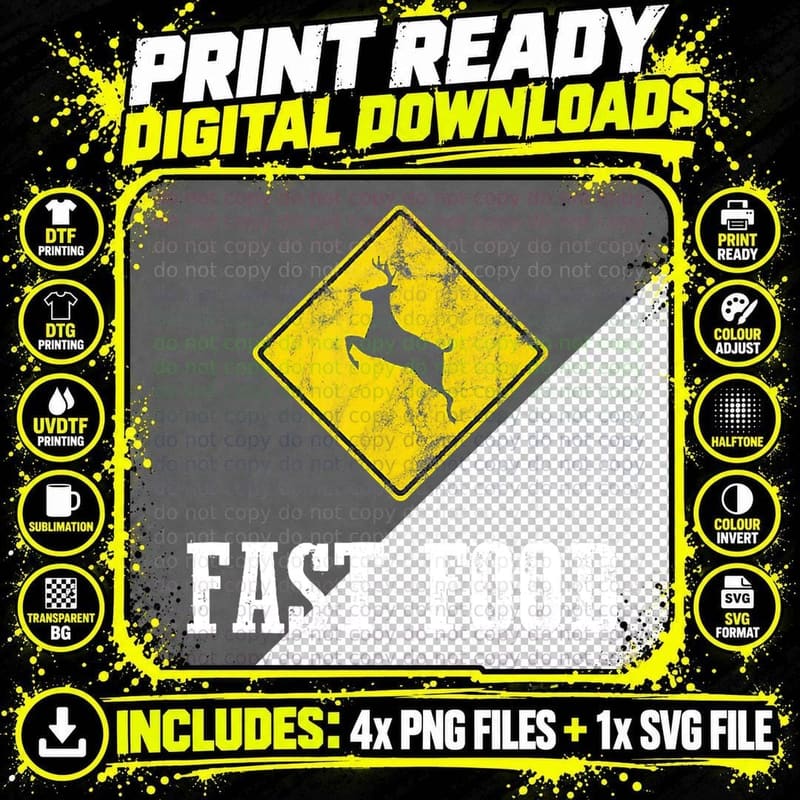 Whitetail Buck Funny Deer Hunting Season Fast Food Png SVG Digital Bundle