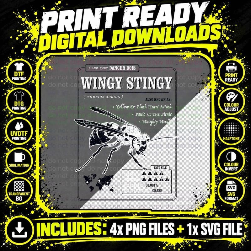 Wingy Stingy (Danger Bois) T-Shirt Png SVG Digital Bundle