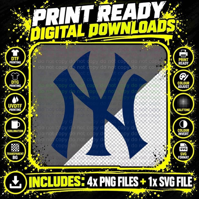 Yankees Blue Art N1101 T-Shirt Png SVG Digital Bundle