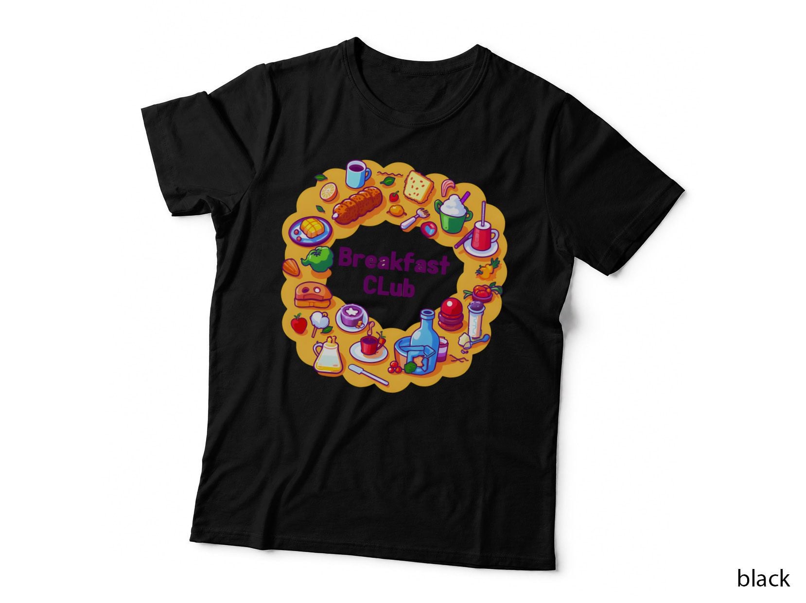 Breakfast Club Cartoon Foodie Funny Brunch Lover Food T-Shirt