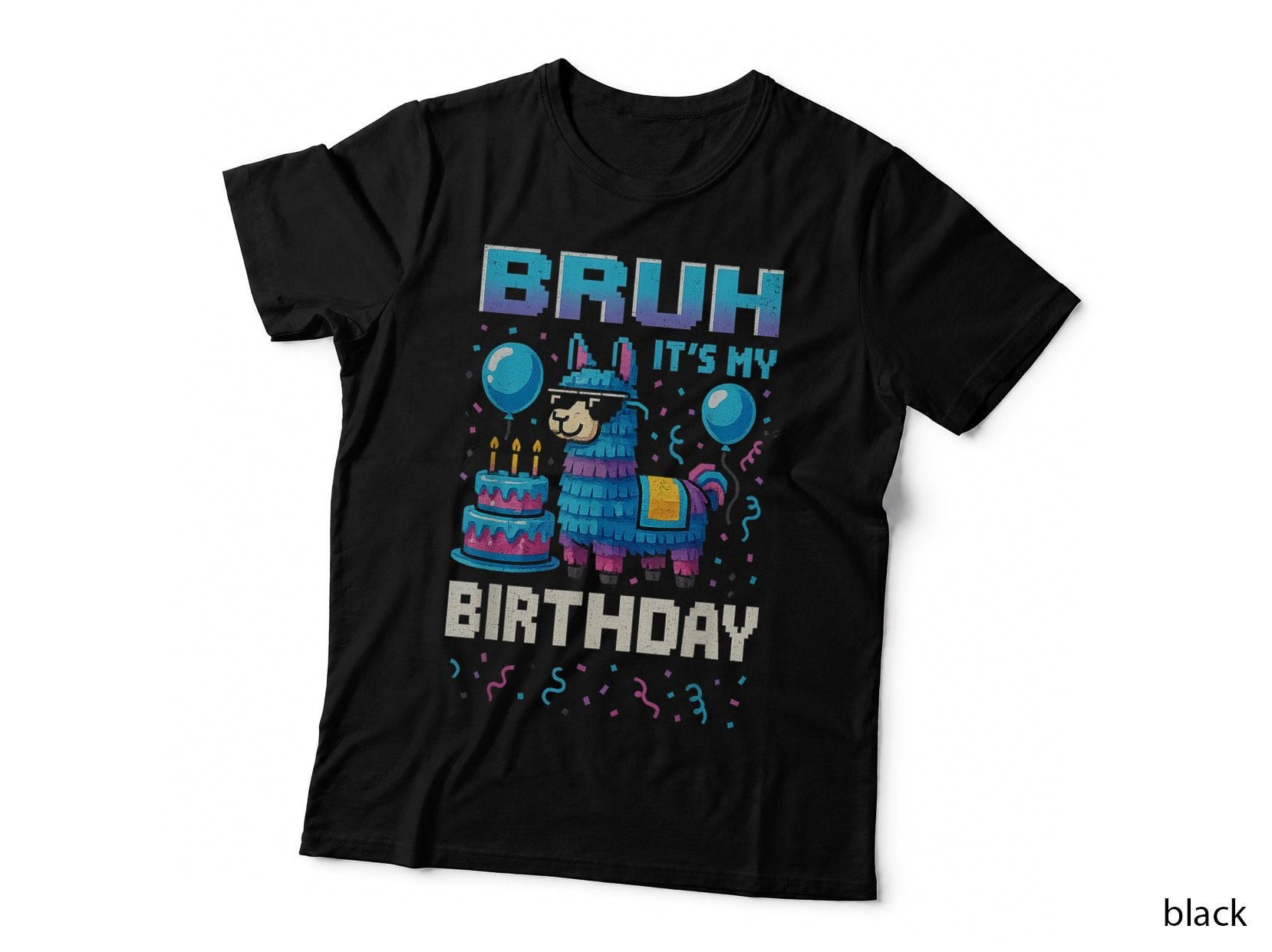 Bruh It's My Birthday Funny Llama Piñata Party T-Shirt