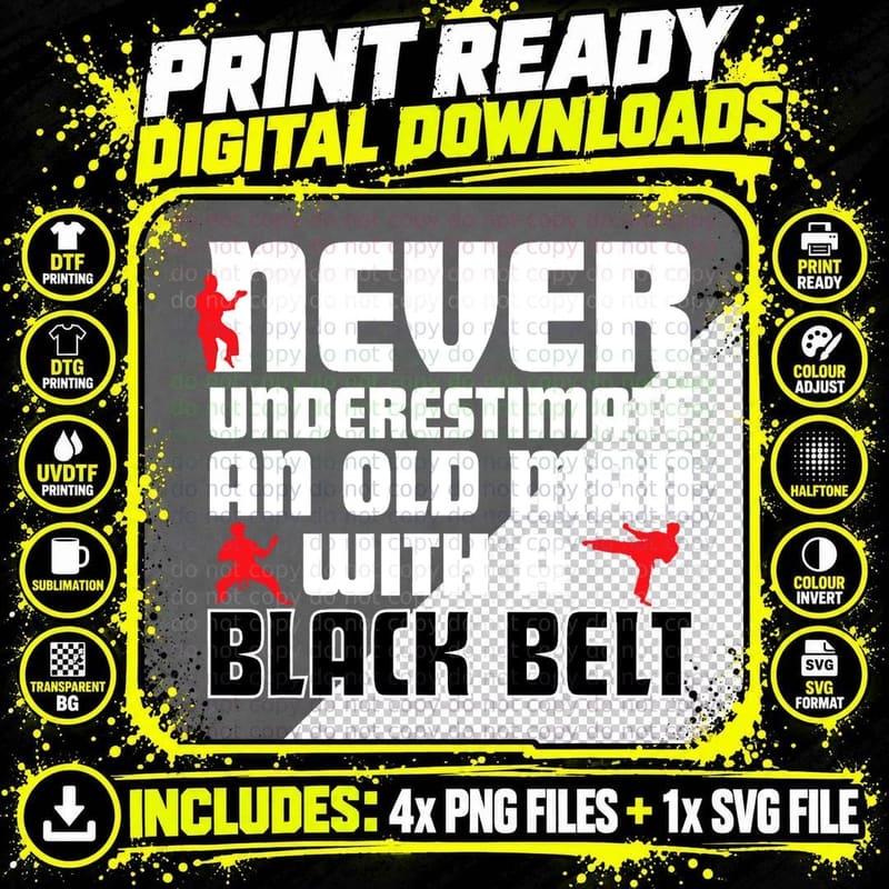 Cool Karate Humor Shirt for Men. Funny Martial Arts Gift Png SVG Digital Bundle