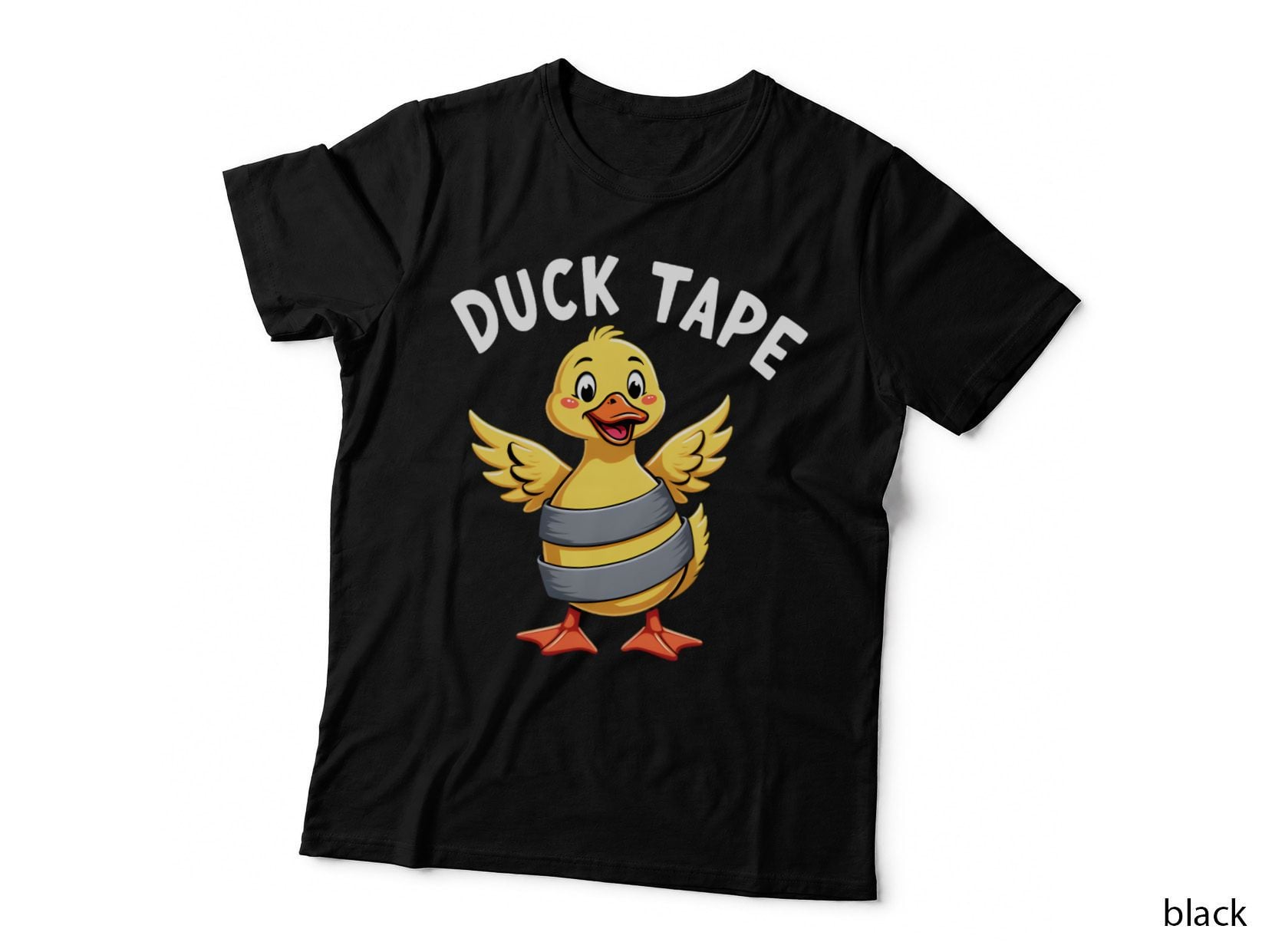 Duck Tape Funny Pun Cartoon Duck Playful Handwritten Humorous Animal T-Shirt