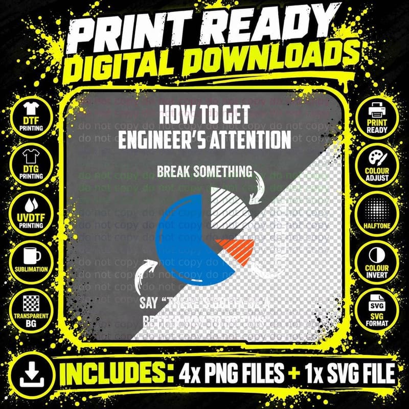Engineer Funny Tee for Electrical, Mechanical, Civil Png SVG Digital Bundle
