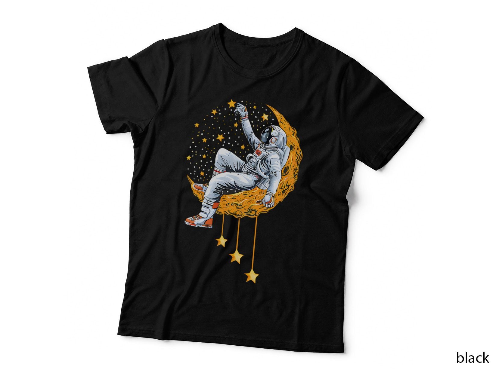 Funny Astronaut Moon Planets Colourful Space Graphic T-Shirt