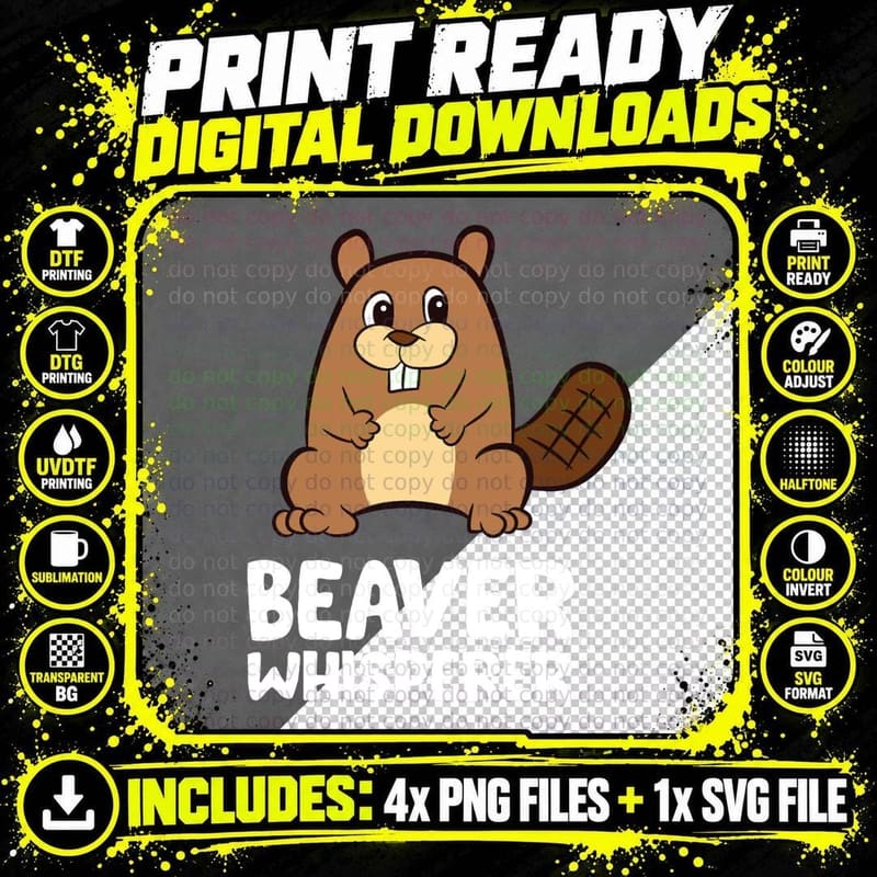 Funny Beaver Lover Beaver Whisperer T-Shirt Png SVG Digital Bundle
