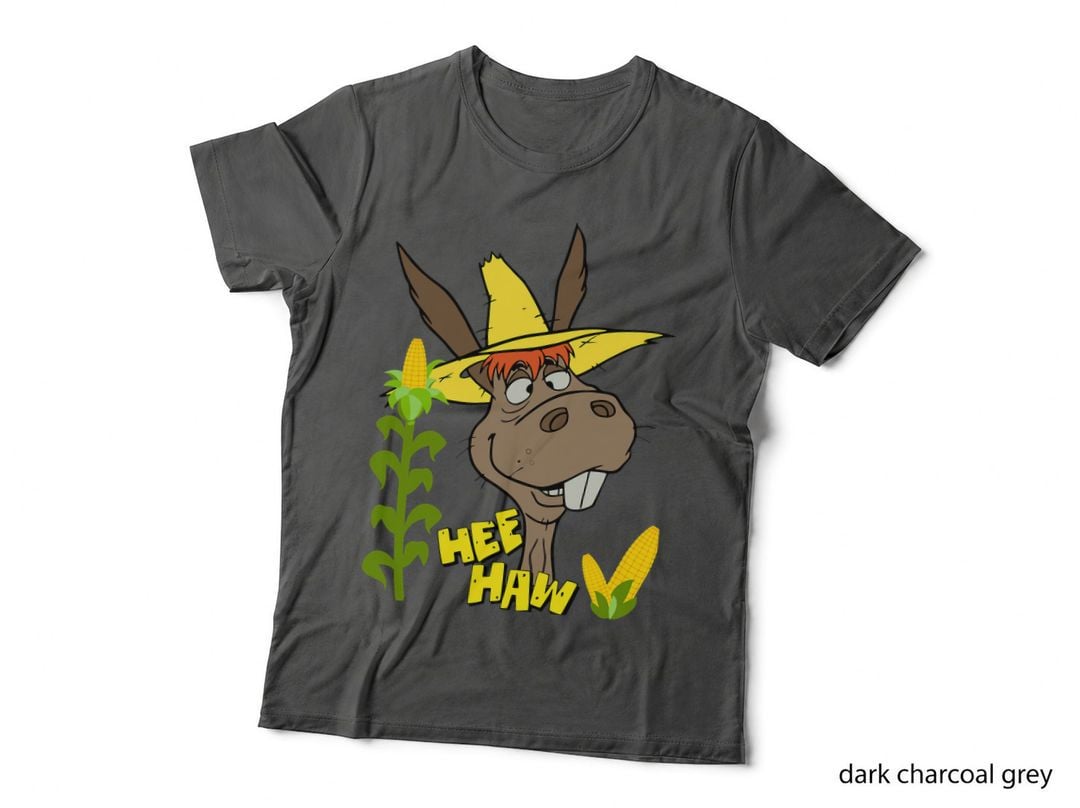 Funny Donkey Face Hee Haw Farming Life Farm Animal Corn Life T-Shirt