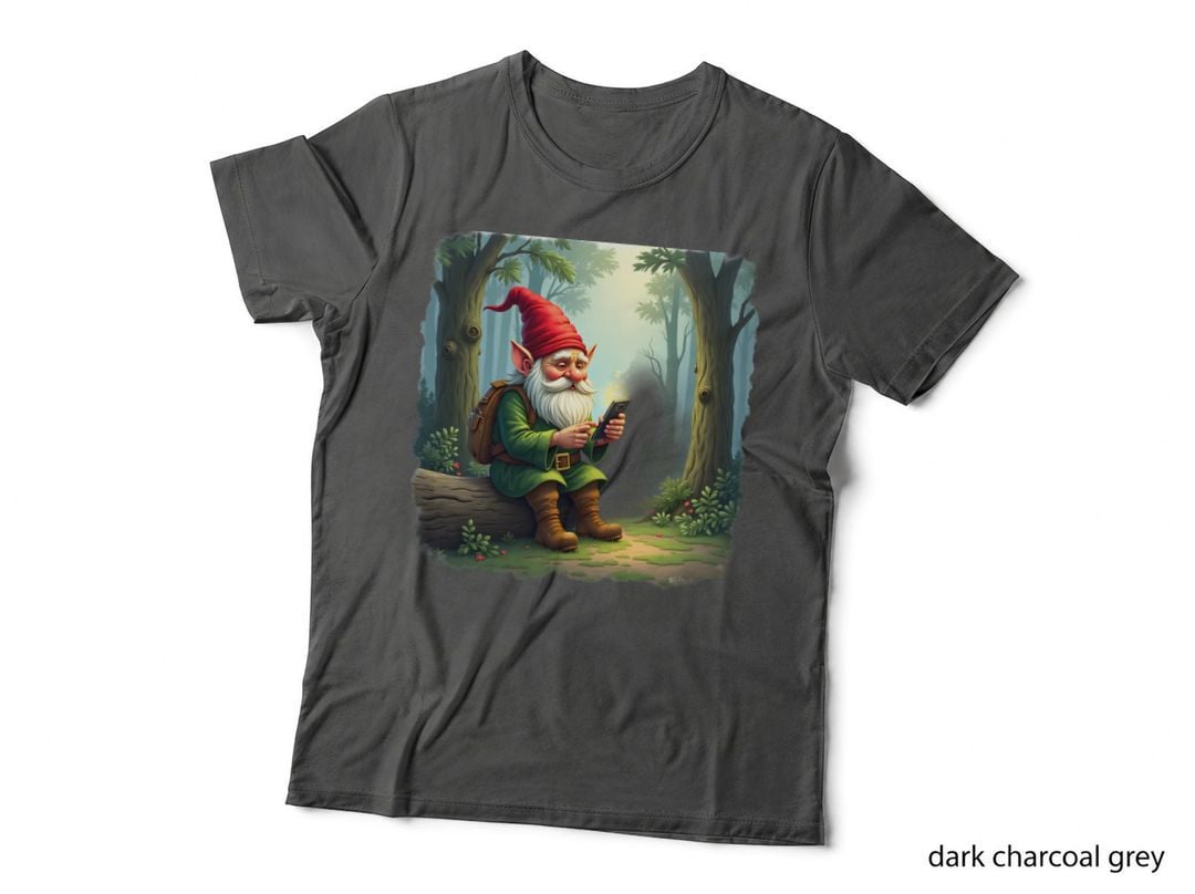 Funny Gnome with a Magical Smartphone T-Shirt